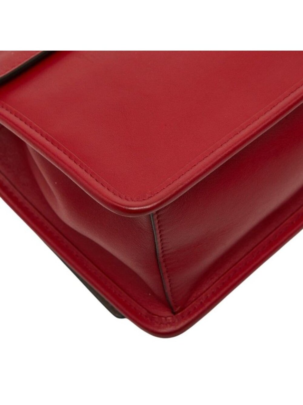 Fendi Mini Canai Chain Shoulder Bag Red Leather - Picture 7 of 10